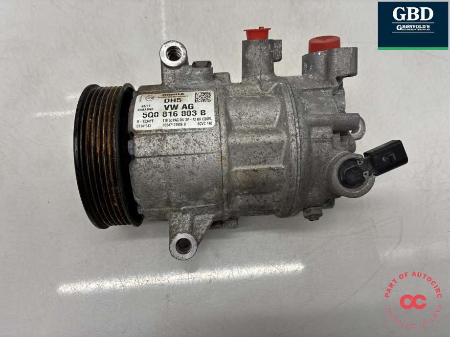 Aircondition kompressor til VW Tiguan 2016-2020 (Type II, Fase 1) (MAHLE|5Q0 816 803 D|5Q0 816 803 B|01141543)