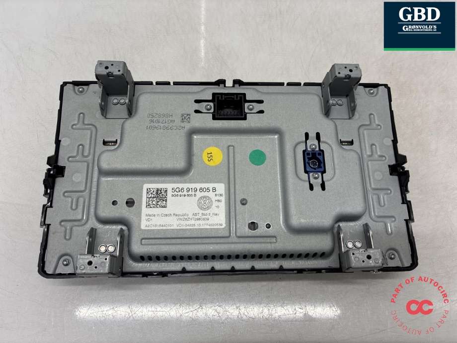 Bilstereo navigasjon skjerm til VW Tiguan 2016-2020 (Type II, Fase 1) (5NN 919 605 B|5G6 919 605 B|)