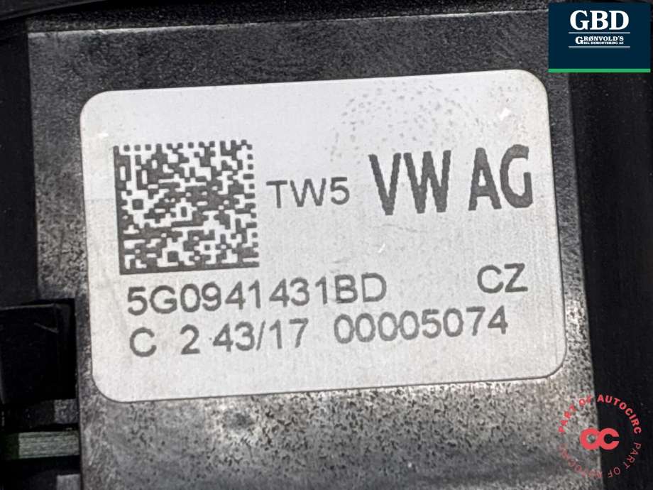 Bryter lys til VW Tiguan 2016-2020 (Type II, Fase 1)  (5G0 941 431 BD|5G0 941 431 BD WZU|)