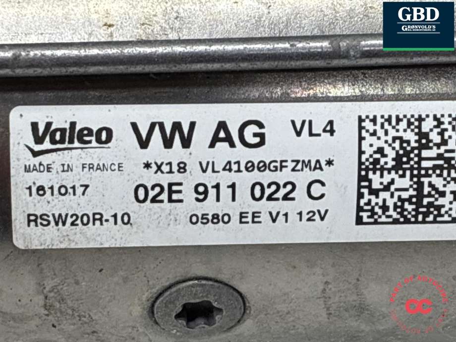 Starter diesel til VW Tiguan 2016-2020 (Type II, Fase 1)  (02E 911 022 C|02E 911 022 CX .02E 911 024 J|02E 911 024 JX)
