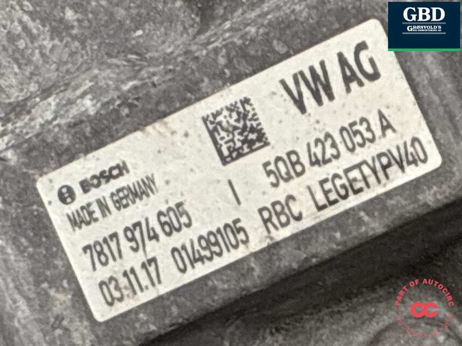Tannstang elektrisk til VW Tiguan 2016-2020 (Type II, Fase 1) (5QB 423 056 D|5QB 423 056 DX|)