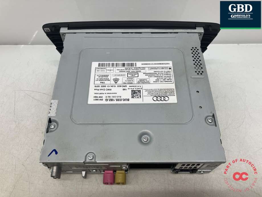 Bilstereo navigasjon til Audi Q3 2011-2014 (Type I, Fase 1)  (DELPHI|8U0 035 182 G|8U0 035 182 GX| 8U0 035 182 E|28382040)