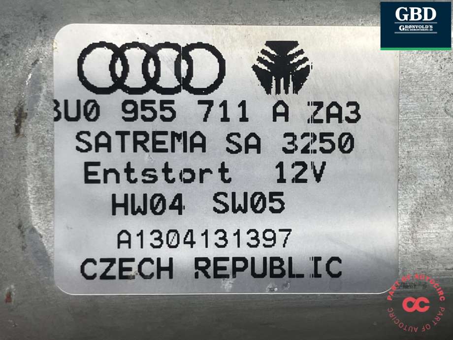 Viskermotor bakrute til Audi Q3 2011-2014 (Type I, Fase 1) (SATREMA|4G9 955 711 C|8U0 955 711 A|A1304131397)