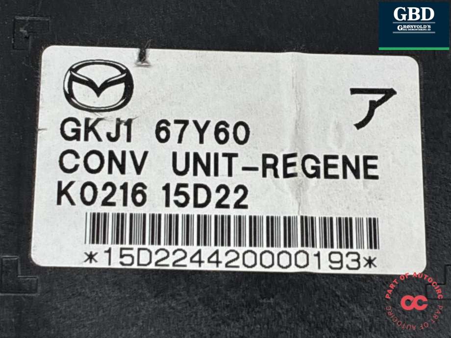 Styreenhet diverse til Mazda 6 2015-2018 (Type III, Fase 2) (GKJ167Y60|GKJ1 67Y60|)