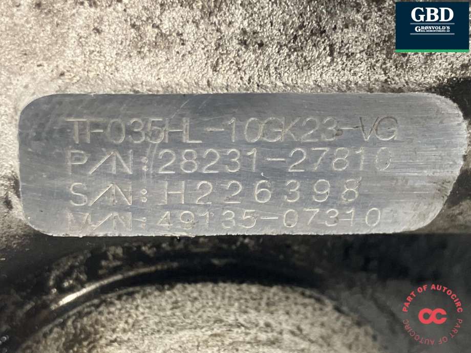 Turbo til Hyundai Santa Fe 2006-2009 (Type II, Fase 1)  (28231 27810|)