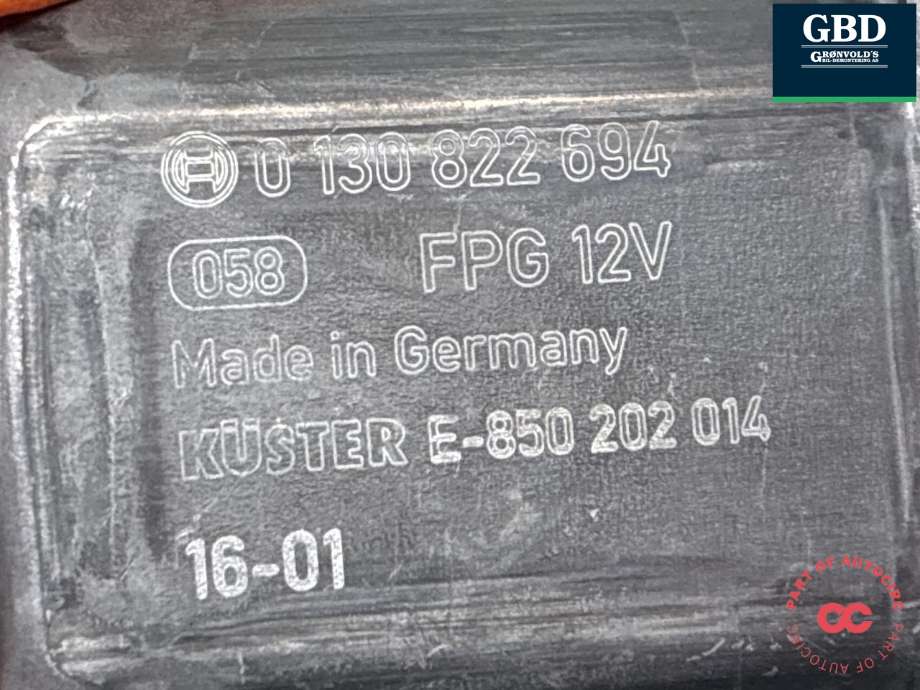 Ruteheis, kun motor, høyre bak til VW Golf VII 2012-2017 (Fase 1) (5Q0 959 408|0 130 822 694|5Q0 959 812)
