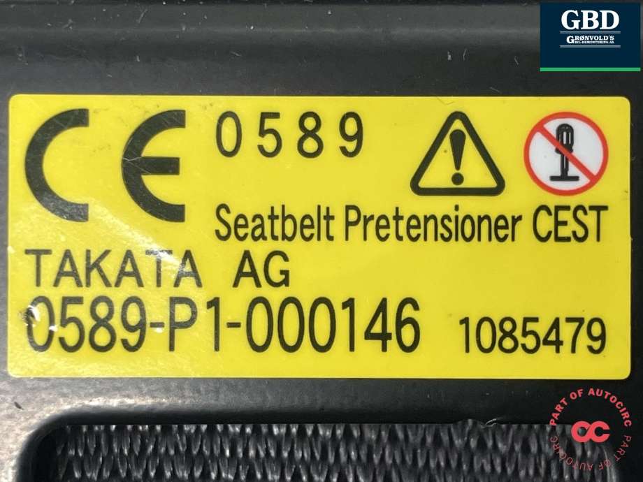 Sikkerhetsbelte foran venstre til Subaru XV 2012-2017 (Type I) (TAKATA|64622FJ011VI|0589-P1-000146| 1085479|TK-AH2-ES153)