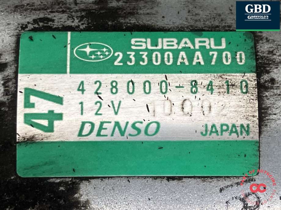 Starter til Subaru XV 2012-2017 (Type I)  (DENSO|23300AA700| 25230AA100|428000-8410| 253400-1520)