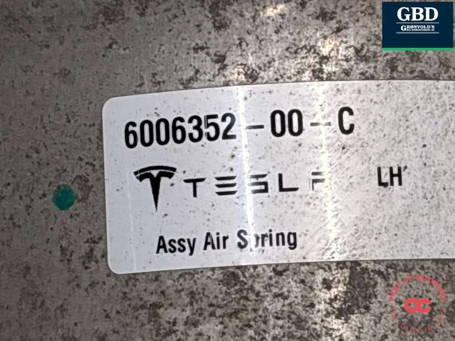 Fjær bak nivå luftpute/belg til Tesla Model S 2013-2016 (Fase 1)  (6006353-00-D|6006352-00-C|)