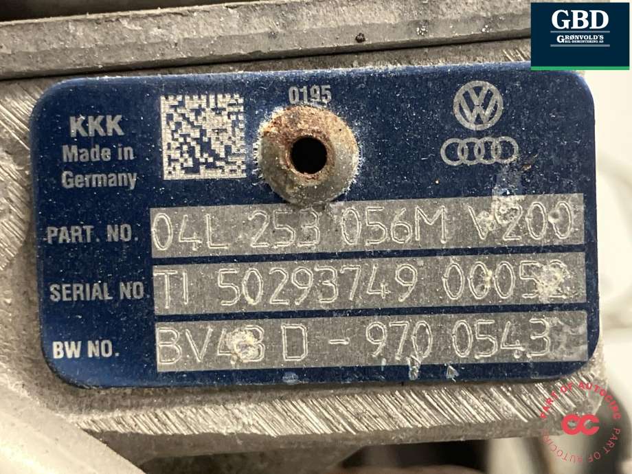 Turbo til Škoda Superb 2015-->> (Type III) (KKK|04L 253 124 A|04L 253 056 M|BV43D-970 0543)