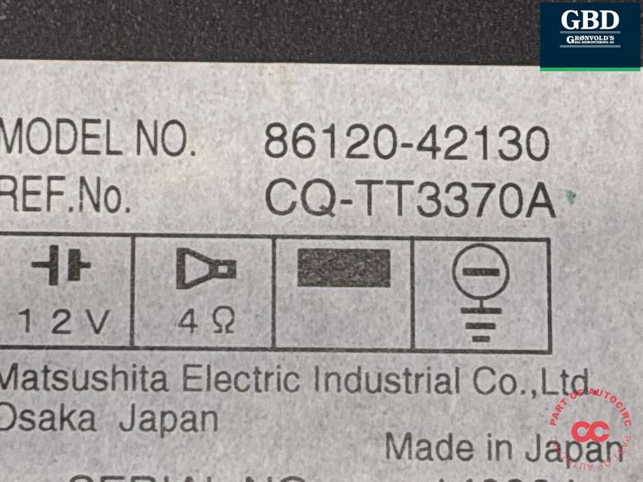 Bilstereo til Toyota RAV4 2000-2006 (Type II) (8612033440|)