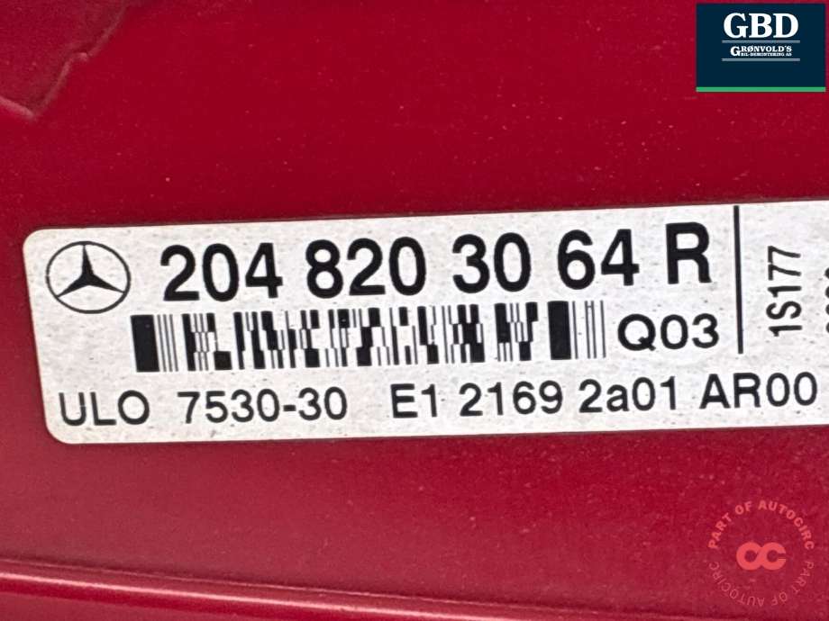 Baklykt høyre til Mercedes C-Klasse 2007-2011 (Fase 1) (W204) (W204) (A 204 906 86 02|A 204 820 30 64|)
