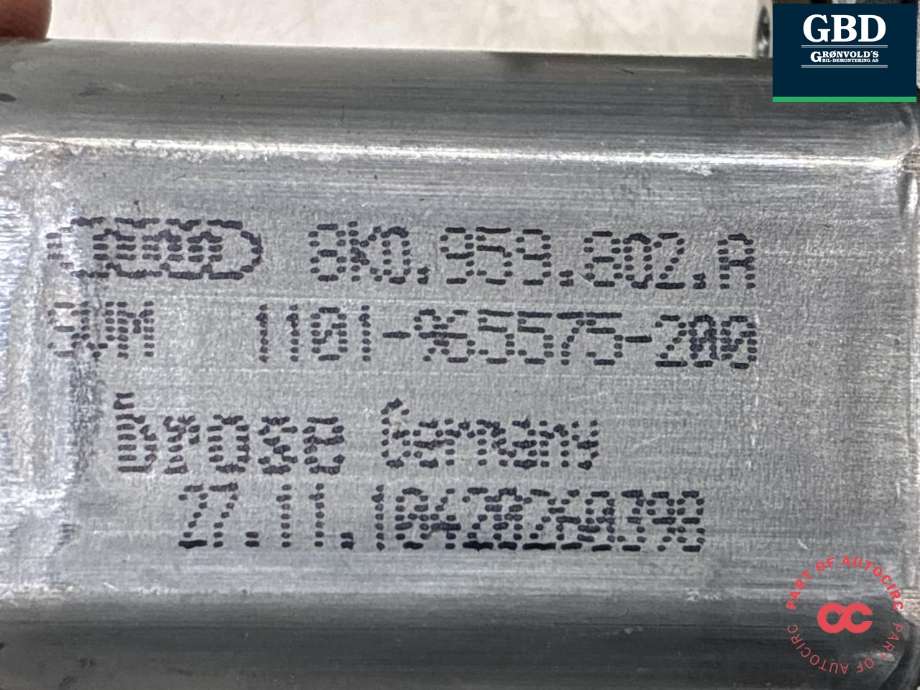 Ruteheis, kun motor, høyre foran til Audi A4 2007-2014 (Type IV) (B8) (B8) (8T0 959 802 B|8K0.959.802.A|0536010001)