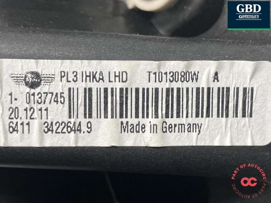 Varmeapparat motor til Mini Countryman 2010-2016 (R60) (R60) (64 11 3 422 644|0137745|T1013080W)
