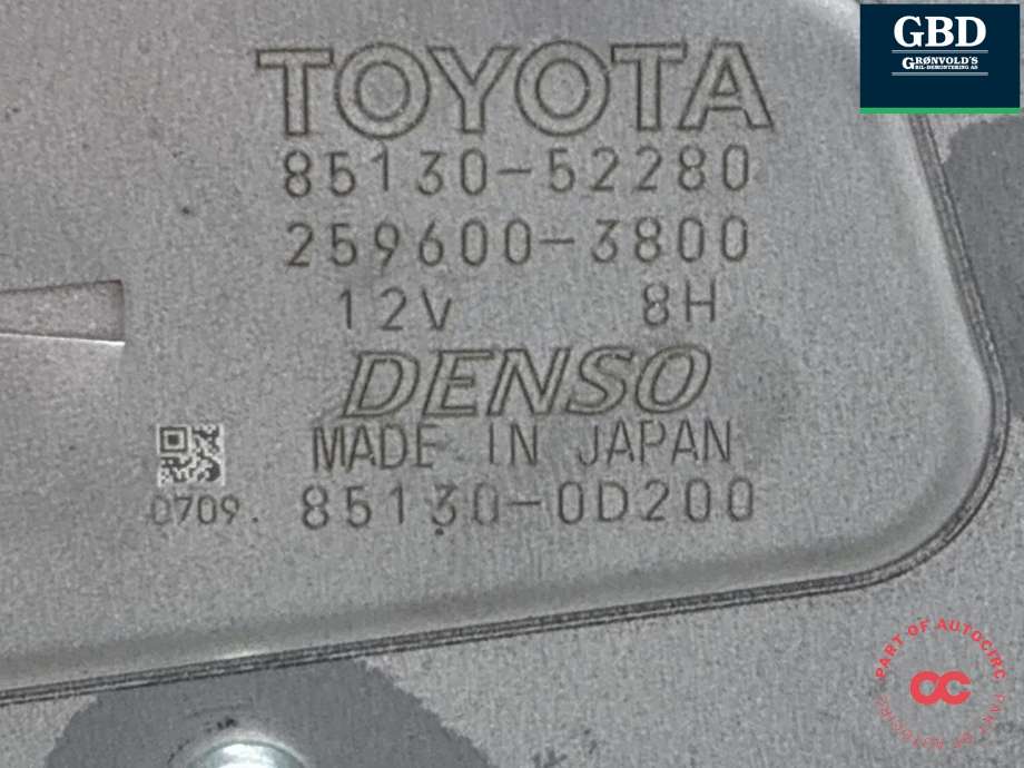 Viskermotor bakrute til Toyota Yaris Cross (SUV) 2021-->> (851300D200|85130-52280|259600-3800)