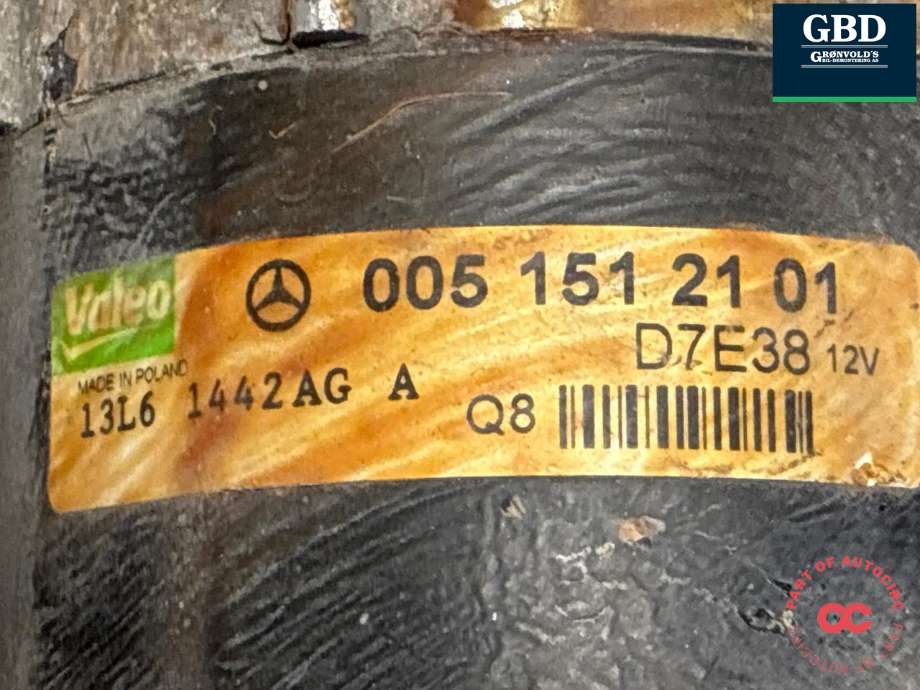 Starter til Mercedes B-Klasse 2005-2008 (Fase 1) (W245) (W245) (VALEO|A 006 151 03 01|A 005 151 21 01|)