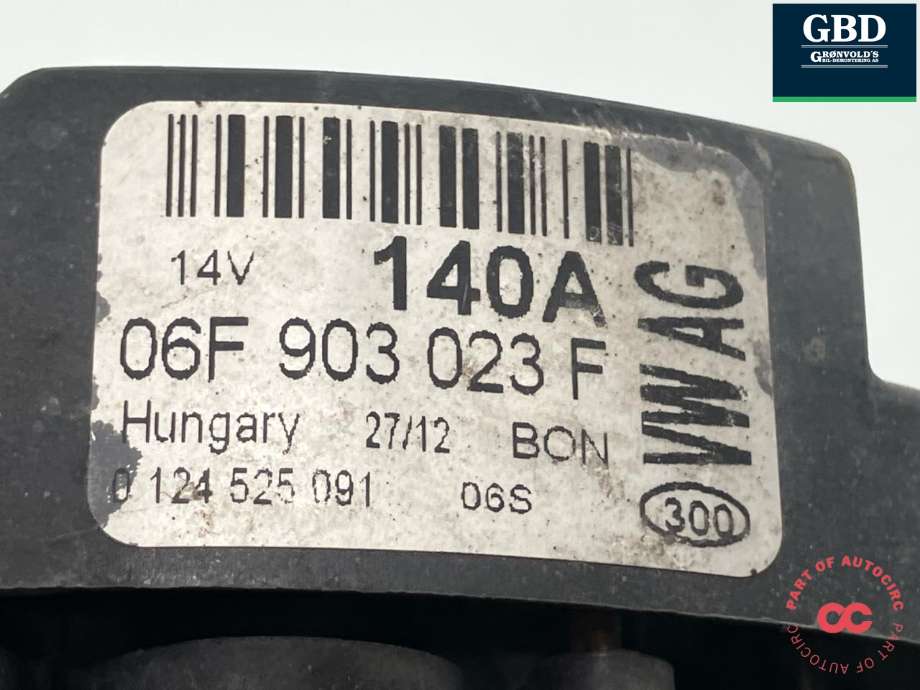 Dynamo diesel til Škoda Octavia 2009-2013 (Type II, Fase 2)  (06F 903 023 F|06F 903 023 FX|)