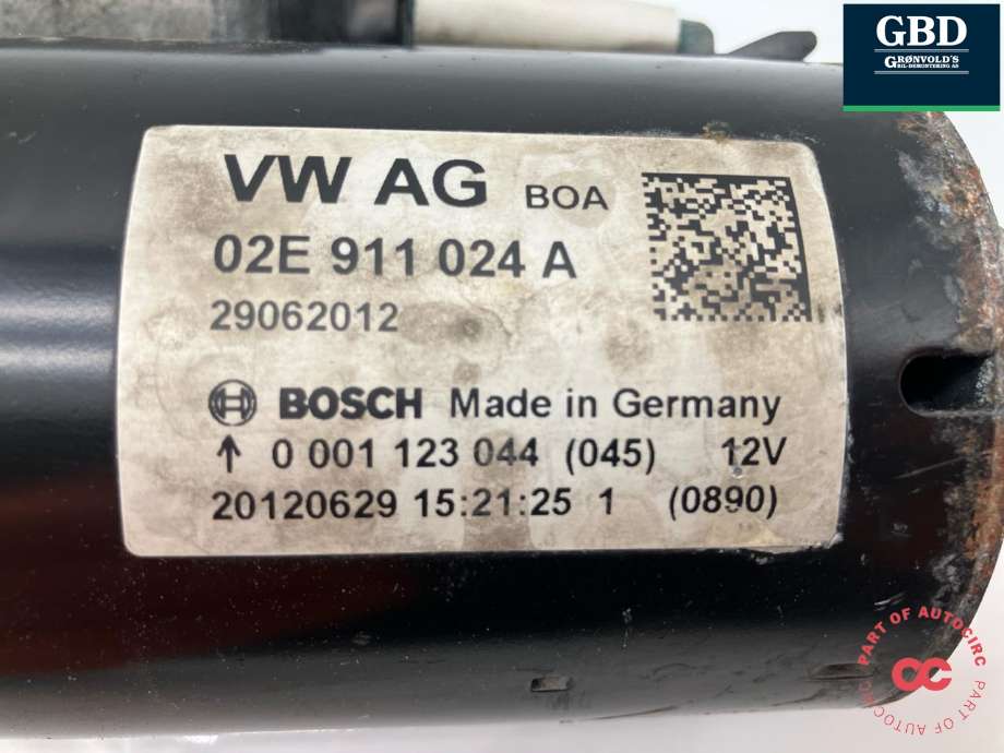 Starter diesel til Škoda Octavia 2009-2013 (Type II, Fase 2) (02Z 911 024 K|02Z 911 024 KX|02Z 911 023 NX | 02E 911 024 A)