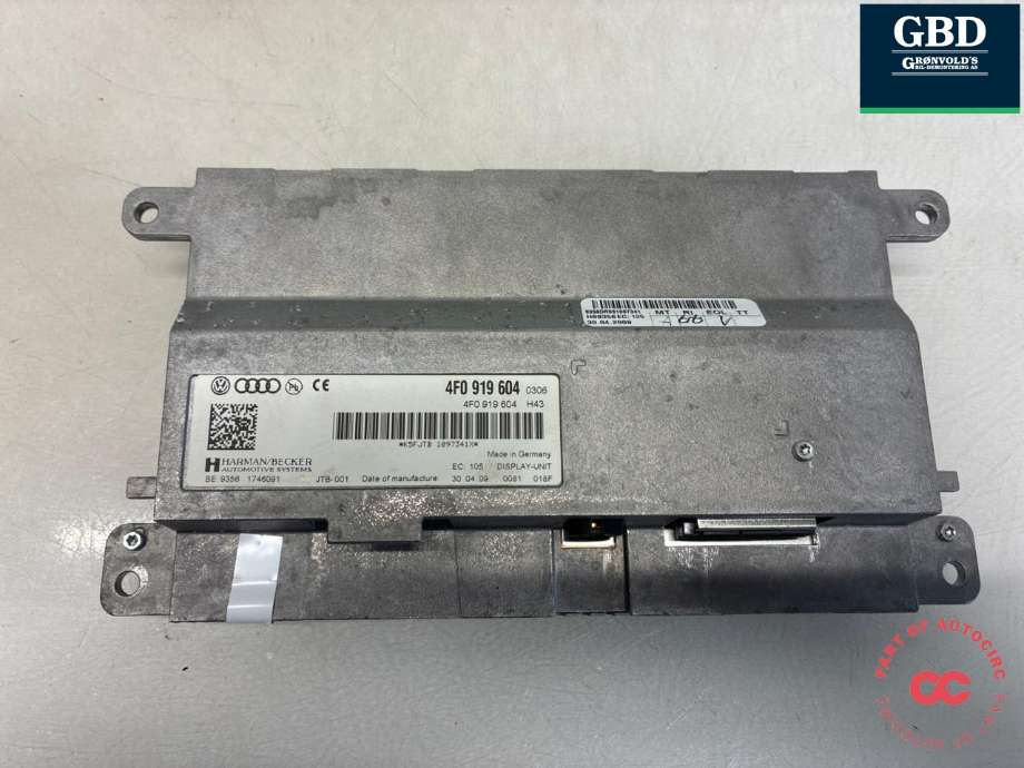 Bilstereo navigasjon skjerm til Audi Q7 2006-2010 (Type I, Fase 1) (8R0 919 604 A|)