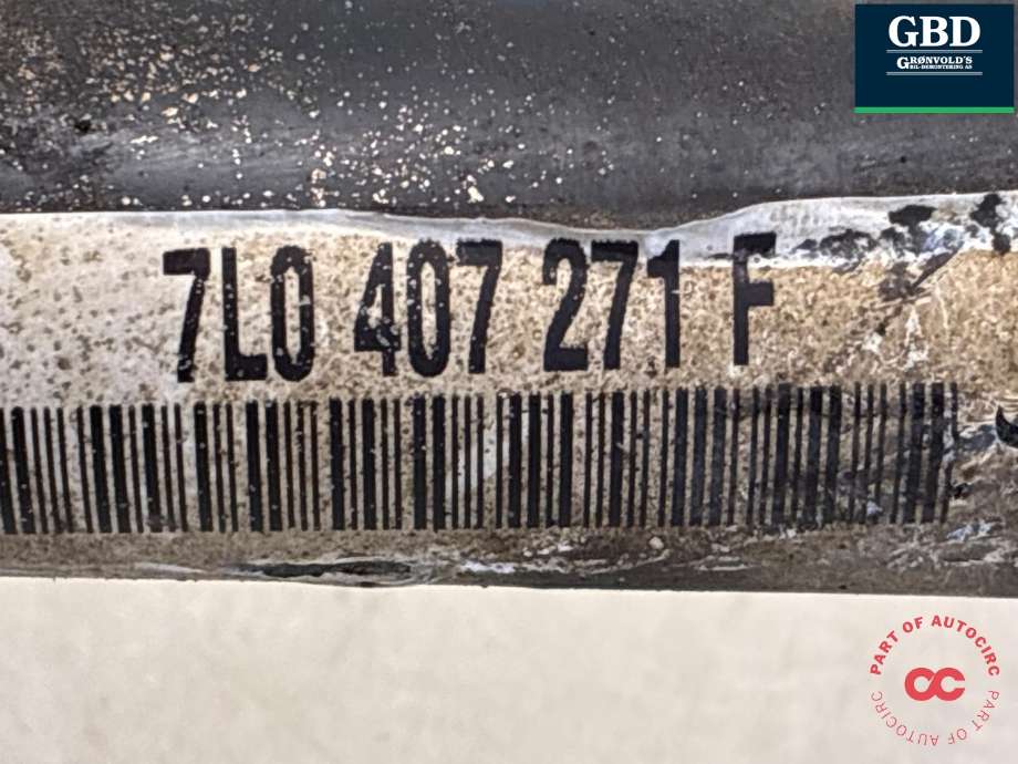 Drivaksel høyre foran, diesel/automat til Audi Q7 2006-2010 (Type I, Fase 1)  (7L0 407 271 F|7L0 407 271 FX|)