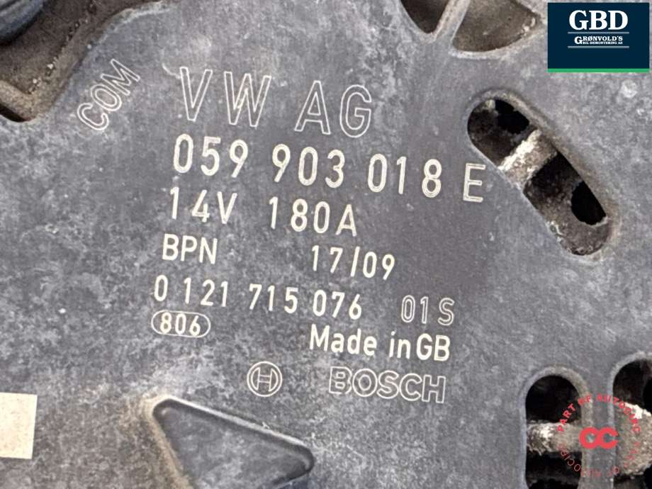 Dynamo diesel til Audi Q7 2006-2010 (Type I, Fase 1) (059 903 018 E|059 903 018 EX|)