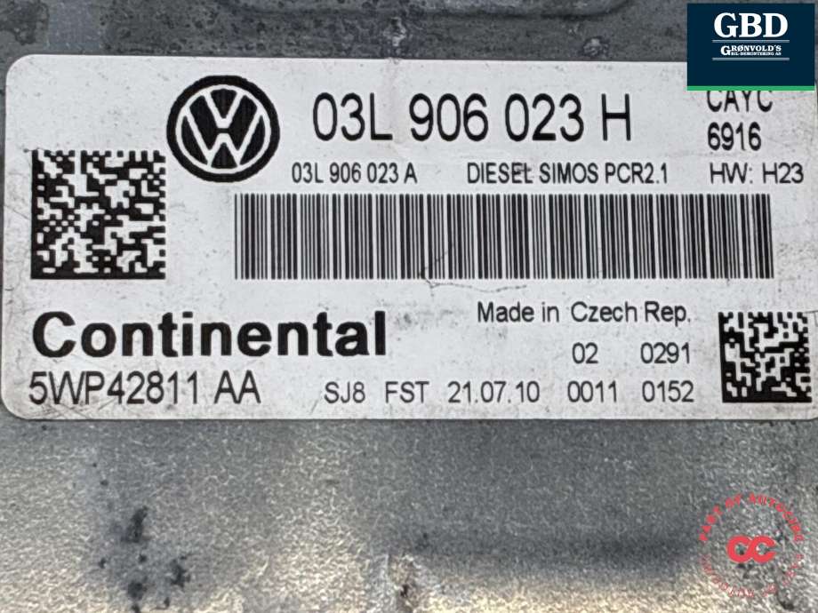Styreenhet motor til VW Golf VI 2008-2012  (03L 997 558 A|03L906023H|)
