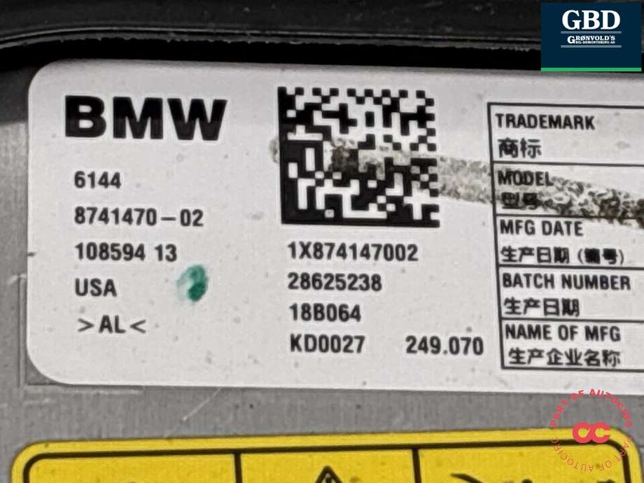 Batterilader (OBC - On Board Charger) til BMW X5 2013-2018 (F15) (F15) (61 44 8 741 470|8741470-02|)