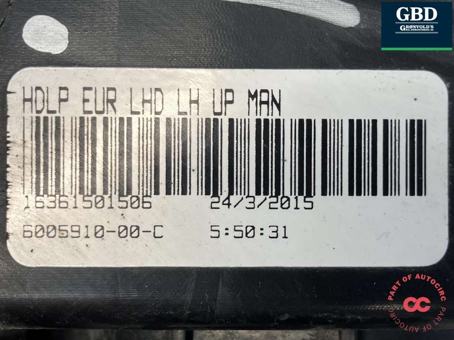 Frontlykt venstre xenon til Tesla Model S 2013-2016 (Fase 1) (6005910-00-C|6005910|6005910-00-B)
