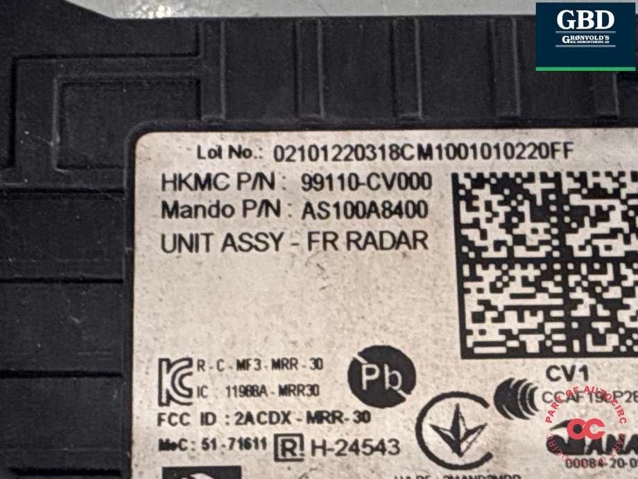 Sensor radar til Kia EV6 2021-->> (99110CV000|99110-CV000|AS100A8400)