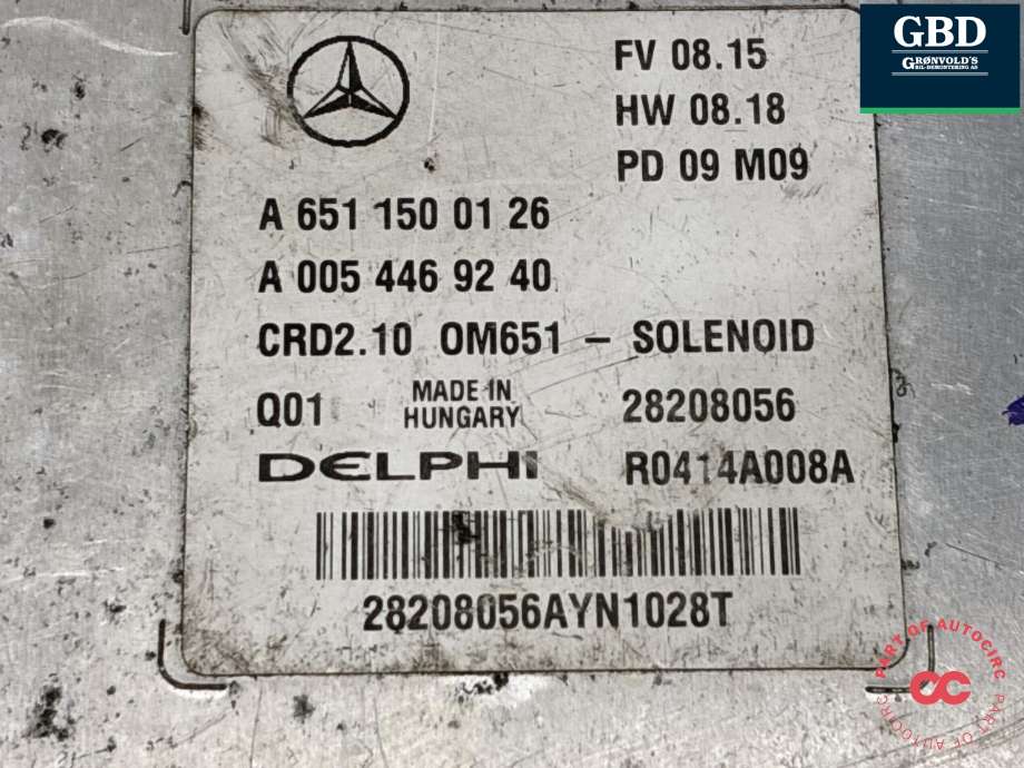 Styreenhet motor til Mercedes E-Klasse 2009-2013 (Fase 1) (W212) (W212) (A 651 150 01 26|A 005 446 92 40|)