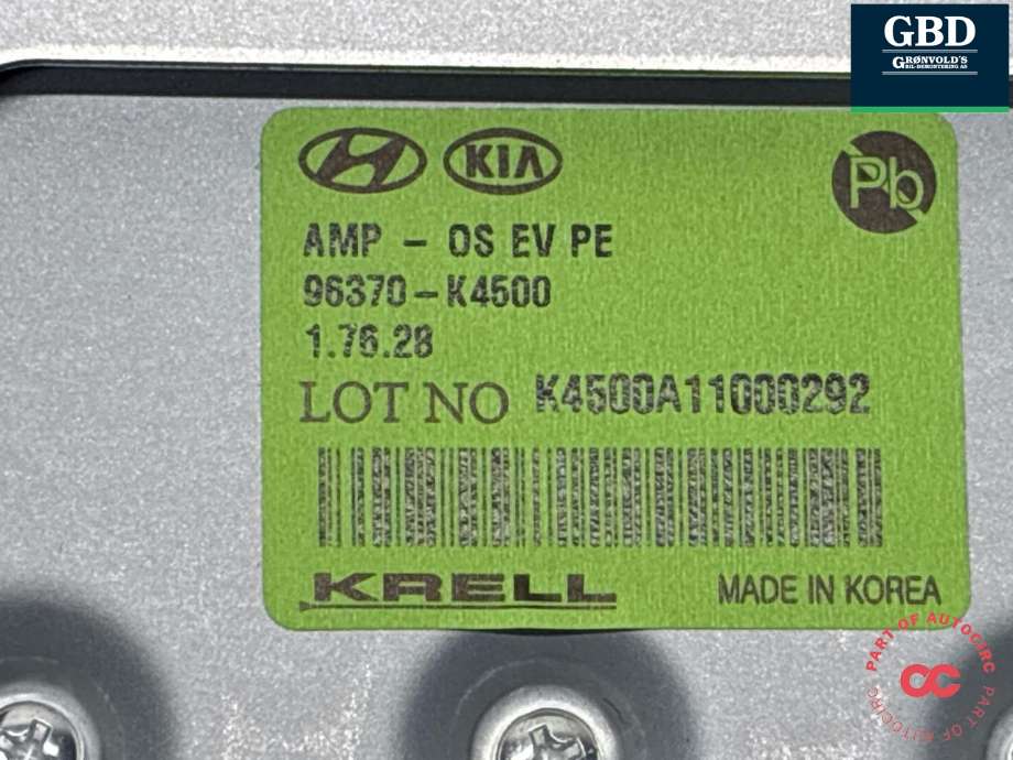 Bilstereo forsterker til Hyundai Kona 2021-2023 (Type I, Fase 2) (96370K4500|)