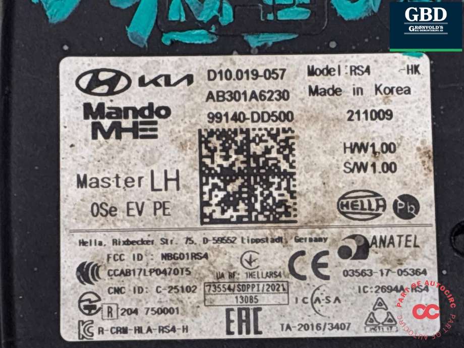 Sensor blindsone til Hyundai Kona 2021-2023 (Type I, Fase 2)  (99140DD500|)