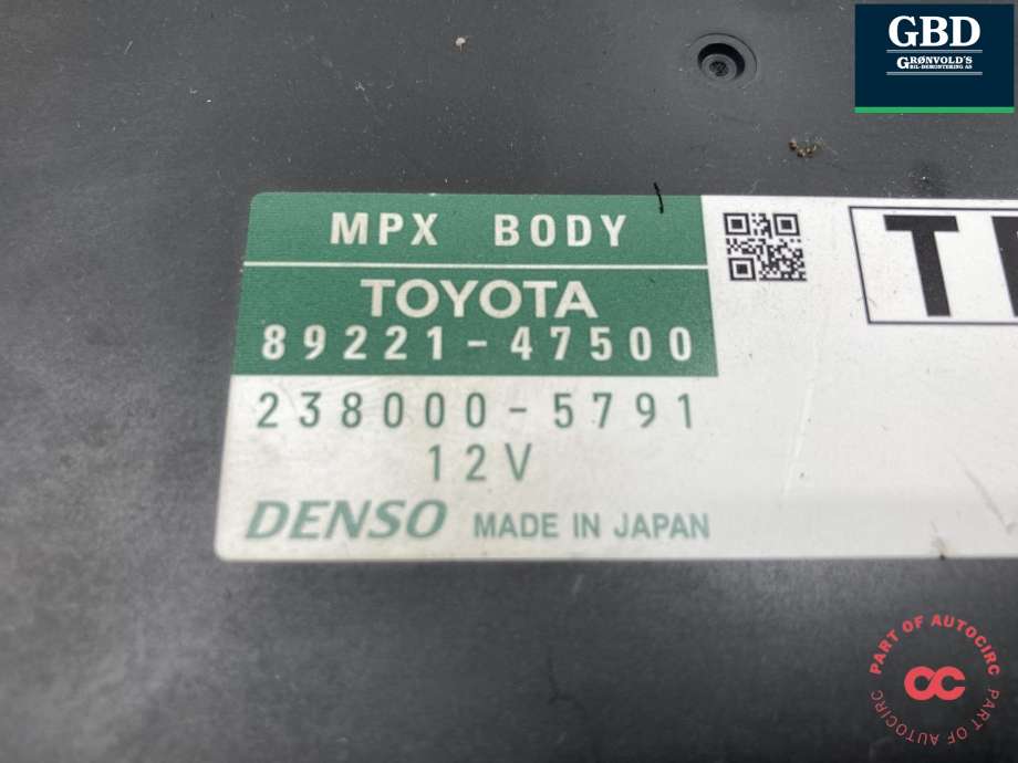 Styreenhet comfort (BCM) til Toyota Prius +7 2012-2020 (Type III) (stasjonsvogn) (stasjonsvogn) (892204EL50|89221-47500|82730-47550-A)