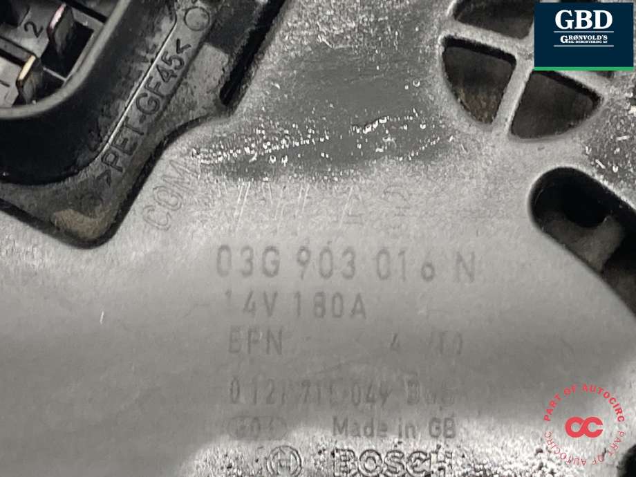 Dynamo diesel til Audi A6 2008-2011 (Type III, Fase 2) (C6) (C6) (03G 903 016 L|03G 903 016 LX|03G 903 016 N)