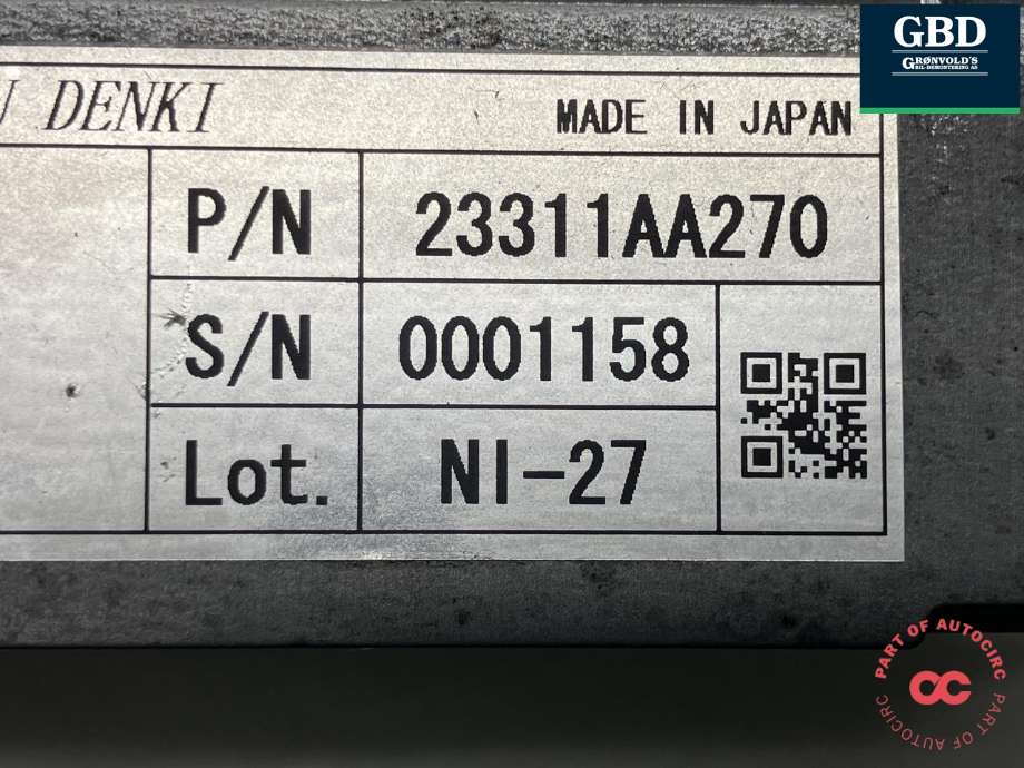Styreenhet diverse til Subaru XV 2012-2017 (Type I) (TOKUSHU DENKI|23311AA270|)