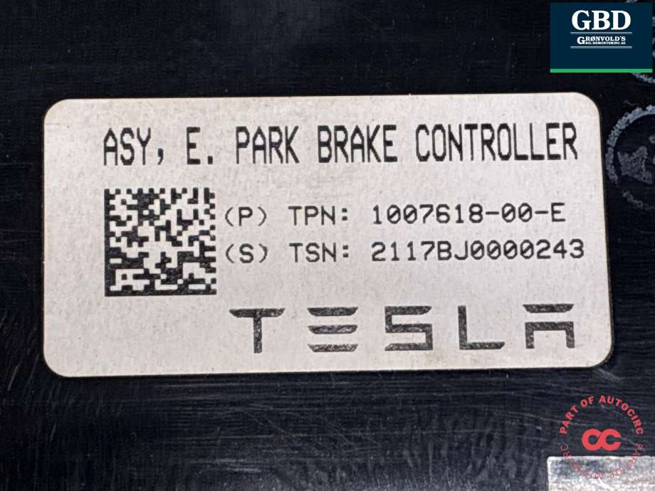 Styreenhet elektrisk parkbrems (EPB - Electric Parking Brake) til Tesla Model S 2016-2021 (Fase 2)  (1007618-00-E|1007618-00-J|1030925-00-A)