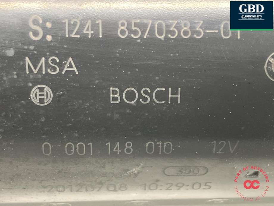 Starter diesel til BMW 3-Serie 2012-2018 (F30/F31/F34) (F30/F31/F34) (BOSCH|12 41 8 570 238|12 41 8 570 383|0 001 148 010)