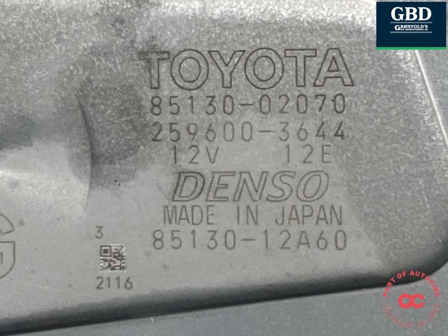 Viskermotor bakrute til Toyota Corolla 2019-->> (DENSO|8513002070|85130-02070|259600-3644| 85130-12A60)