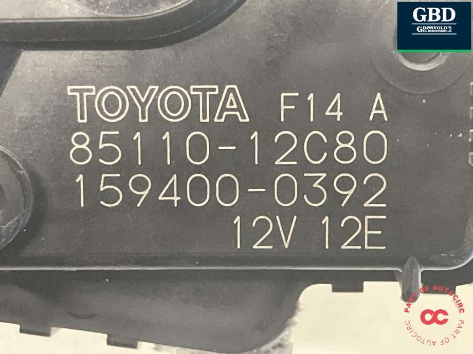 Viskermotor frontrute til Toyota Corolla 2019-->> (8511012C80|85110-12C80|159400-0392)