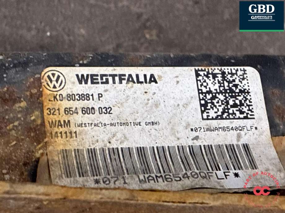 Hengerfeste til VW Caddy 2010-2015 (Type III, Fase 2)  (2K0 803 880 H|2K0 803 880 C|)