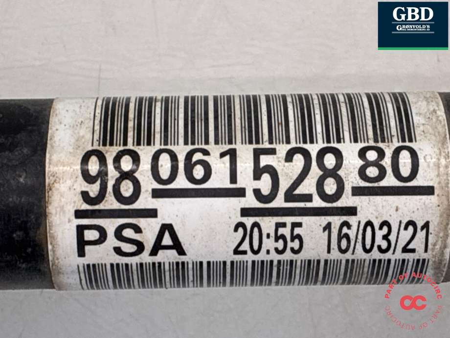 Drivaksel venstre foran, elbil til Toyota Proace 2016-->> (Type II)  (SU001B2781|)