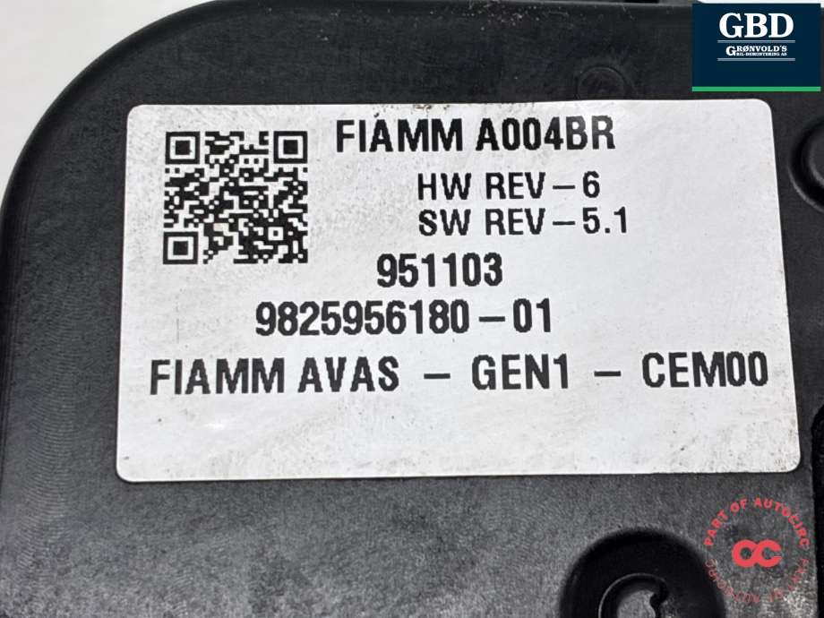 Høyttaler motorlyd, AVAS (Acoustic Vehicle Alerting System) til Toyota Proace 2016-->> (Type II) (SU001B2839|)