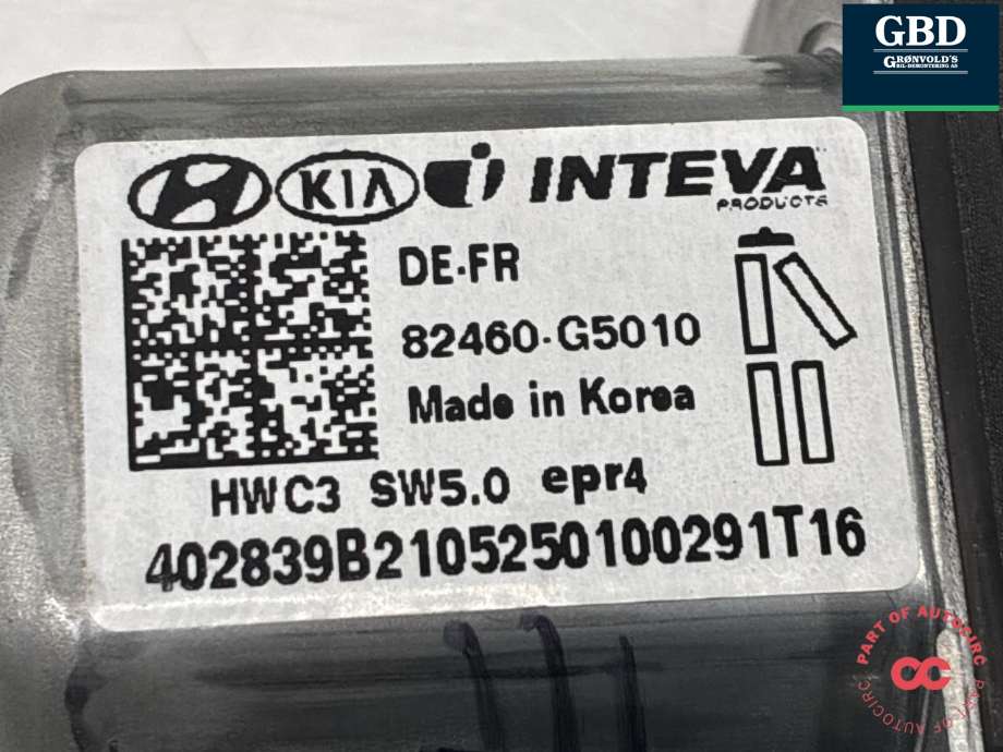 Ruteheis, kun motor, høyre foran til Kia Niro 2021-->>  (82460G 5010|82460-G5010|)