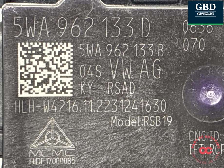 Styreenhet nøkkelfri/keyless til Audi Q4 e-tron 2021-->> (5WA 962 133 D||89A 907 741)