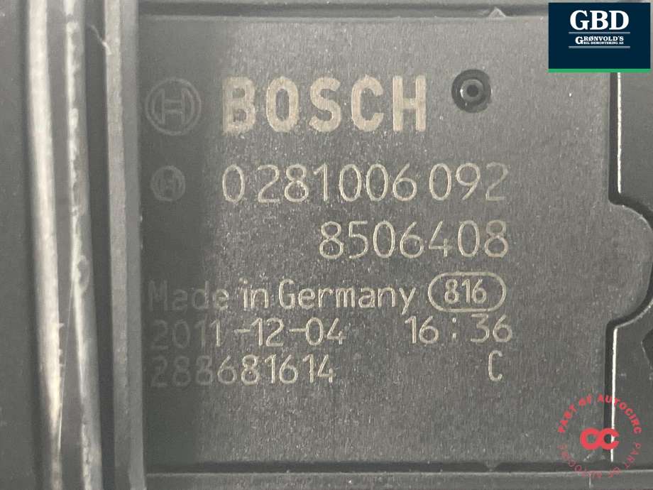 Luftmengde/luftmassemåler til Mini Countryman 2010-2016 (R60) (R60) (BOSCH|13 62 8 506 408|8506408|0 281 006 092)