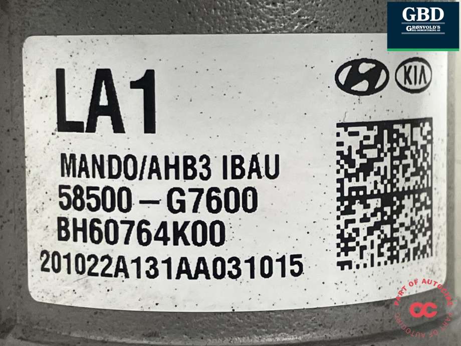 ABS sentral til Hyundai Ioniq Electric 2019-->> (Fase 2)  (58500G 7600|58500-G7600|BH60764K00)