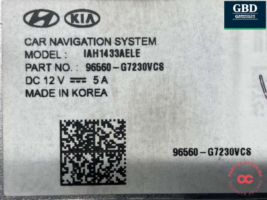 Bilstereo navigasjon til Hyundai Ioniq Electric 2019-->> (Fase 2)  (96560G7230VCS|96560-G7230VCS|)