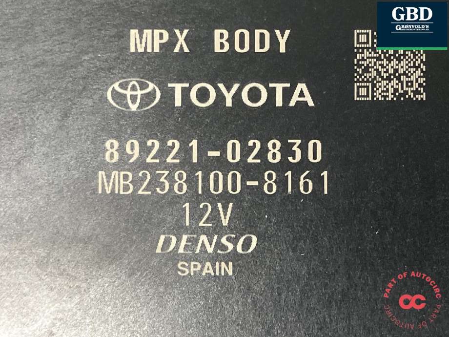 Styreenhet comfort (BCM) til Toyota Corolla 2019-->>  (DENSO|8922002Q60|89221-02830|MB238100-8161)