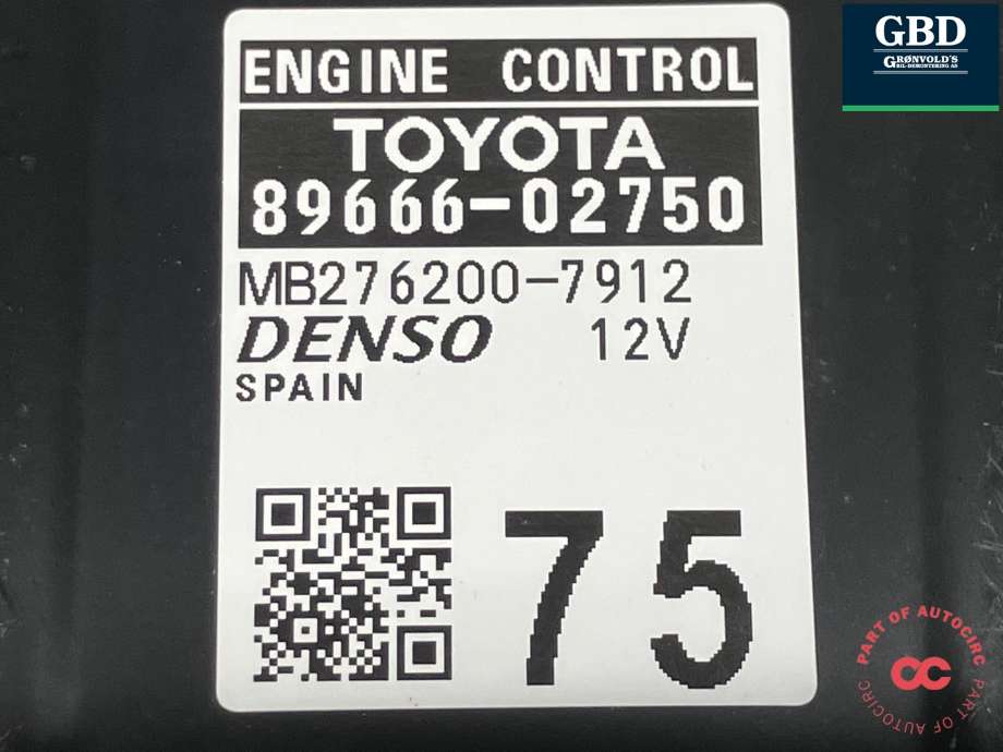 Styreenhet motor til Toyota Corolla 2019-->>  (DENSO|8966602750|89666-02750|MB276200-7912)