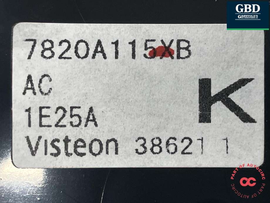 Varmeapparat betjening til Mitsubishi ASX 2010-2019 (VISTEON|7820A115XB|38621 1|)